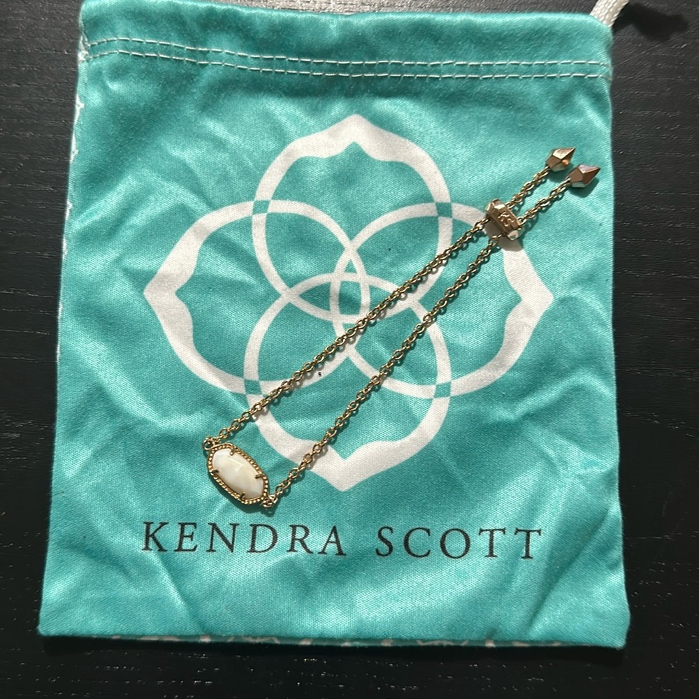 Kendra Scott Elaina bracelet - adjustable, rose gold tone, white stone